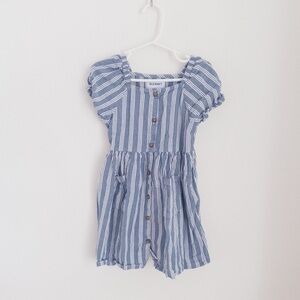 Old Navy White and Blue Puff Sleeve Sundress